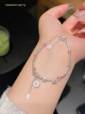 wholesale 999 Silver Lucky Bamboo Knot Agate and Broken Silver Bracelet for Women, Minimalist New Chinese Style Beaded Bracelet-0-5