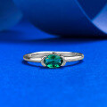 wholesale S925 Sterling Silver Simulated Diamond 4*6mm Nano Green Ring, Fashionable, Minimalist, and Versatile Style-0-5