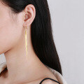 wholesale S925 Sterling Silver Korean-style Fresh and Elegant Minimalist Design Fringe Chain Long Versatile Earrings-0-3