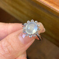 wholesale S925 Sterling Silver New Chinese Style Solitaire Ring with 8*10mm Sunflower Shui Mo Yu-0-1
