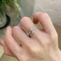 Sterling Silver 1-Carat Moissanite Engagement Ring Set with Stackable Bands-0-2
