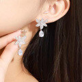 wholesale 925 Silver New Design 7*10mm Waterdrop Petal Earrings Elegant Fashion Ear Studs-0-0