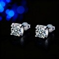 S925 Sterling Silver Moissanite Horn Earrings, 1-Carat Diamond-Cut Luxury Women's Studs-0-2