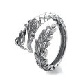 wholesale S925 Sterling Silver Retro Chinese Style Three-Dimensional Phoenix Auspicious Open Adjustable Ring, Creative and Majestic Index Finger Ring-0-4