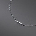 wholesale S925 Sterling Silver Mini Straight Bar Slender Shiny Bracelet Simple Polished Straight Rod Bracelet S5581-0-3