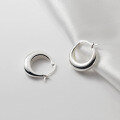 wholesale S925 Sterling Silver Heavy Craft Waterdrop Round Ear Clasp INS Niche Minimalist Curved Boat Hoop Earrings M01021-0-3