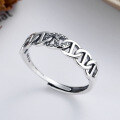 wholesale S925 Sterling Silver European and American Retro Interlocking Chain Open-End Fashion Unisex Ring-0-0