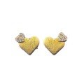 wholesale S925 Gold-Plated Alloy Heart Brushed Earrings, Stylish and Versatile with a High-End Feel, Mu Jing Jewelry Spring and Summer New Collection-0-4