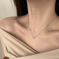 wholesale S925 sterling silver cross-border women's necklace with a premium small airplane pendant featuring zirconia inlay design, a luxurious and elegant collarbone chain-0-1