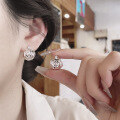 wholesale S925 silver fashion Korean Japanese ins minimalist style faceted sculptural design trendy earrings ear cuffs-0-3