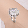 wholesale [925 Silver Gold Plated] New Hot-Selling 4 Carat 8*10 Radiant Cut Full Moissanite Ring for Cross-Border Trade-0-2