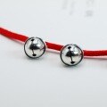 wholesale 925 Sterling Silver Retro Zodiac Year Small Tiger Head Bell Pendant Handwoven Red Cord Bracelet Pendant DIY Accessory-0-2