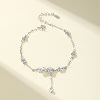 wholesale S925 Sterling Silver Minimalist Wheat Ear Tassel Bracelet for Women, Simple and Elegant, Niche and Exquisite, Symbolizing "Peace Every Year" Hand Accessory-Wheat Ear Bracelet 925 Silver