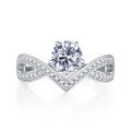 wholesale S925 Silver New Classic One-Carat White Diamond Ring for Women,-0-5