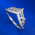 wholesale S925 Silver Stackable Crown Mesh Ring for Daily Fashion Commuting, European and American New Style, Suitable for AliExpress-0-1