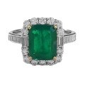wholesale S925 Sterling Silver New 7*9mm Simulated Emerald Rectangular Ring for Women Fashion Euro-American Style-0-4