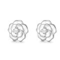 wholesale 925 Sterling Silver Resin Camellia Synthetic Pearl Earrings Ins French Elegant Retro Floral Earrings M03532-0-4