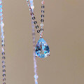 wholesale S925 Sterling Silver Red Elk Whole Body Sky Blue Waterdrop Necklace, Simple, Sweet, Fresh, Classic, and Versatile-0-1