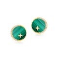 wholesale S925 Sterling Silver New Korean Light Luxury Style Star Moon Malachite Earrings Fashion Minimalist Wholesale from Manufacturer-0-5