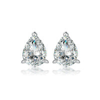 wholesale 925 Sterling Silver Heart-shaped Zircon Love Earrings for Women, High-end European and American Style, Personalized Floral Letter Four-leaf Clover Earrings, INS-Teardrop Earrings>925 Silver