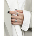 wholesale S925 Sterling Silver 1810 Original Niche Design Minimalist Versatile Personality Double-Layer Textured Open Ring for Women-0-3
