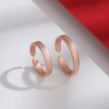 wholesale Sterling Silver Plated Rose Gold Two Small Innocent Matching Couple Rings Men's and Women's Matte Finish Valentine's Day Gift-0-1