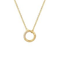 wholesale Zircon, new minimalist commuter irregular peridot white fashion high-end pendant and ring set for women-Matching donut necklace in the picture One size