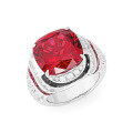 wholesale 925 Silver Gold-Plated Ring with High-Carbon Diamonds, 14ct GRA Lab-Grown Ruby, Wang Likun Same Style Women's Ring-0-0