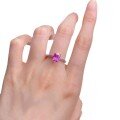 wholesale S925 Sterling Silver 6*8mm Pink Cubic Zirconia Ins Style Daily Minimalist Versatile Ring Women's Cross-Border Design-0-4