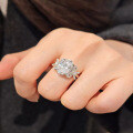 S925 Sterling Silver Cross-Border Bow Oval 5-Carat Moissanite Ring for Women, Sparkling Luxury-0-2