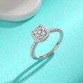 wholesale S925 Sterling Silver 1ct Moissanite New Square Box Ring Proposal Engagement Ring Versatile Fashion Ring for Women-0-0