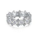 wholesale S925 Sterling Silver Cross-border European and American Women's Ring with Diamond-shaped Baguette Zircon, High-end Heart-shaped Trapezoid Zircon, Fashionable and Versatile for Wholesale-0-8
