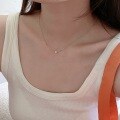 wholesale 925 Sterling Silver Necklace, Light Luxury, Niche Design, Versatile and Minimalist Single Diamond Snake Chain, Exquisite Ultra-Thin Collarbone Chain for Women-0-4
