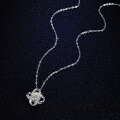 925 Silver Pendant with 1-Carat Moissanite, Four-Leaf Clover Windmill Necklace for Women-0-1