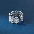 wholesale S925 Sterling Silver Fresh and Sweet Ins Style Niche Design Diamond-Inlaid Hollow Lace Ring R02730-0-4
