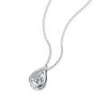 wholesale S925 Sterling Silver Cross-Border Ready-to-Ship Dainty Teardrop Necklace for Women, Versatile Luxury Advanced Moissanite Jewelry-0-1