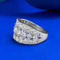 wholesale S925 Sterling Silver Row of Diamonds Zircon Line High-end Luxury Ring for Women-0-1