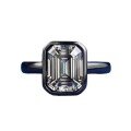 wholesale 925 Sterling Silver 7*9 Rectangular Asscher-Cut Black Gray Zircon Ring Vintage Minimalist Band-0-4