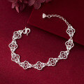 wholesale 990 sterling silver fresh sweet ins-style niche design exquisite minimalist hollow filigree bracelet S7817-0-3