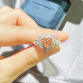 wholesale S925 Silver New High-Carbon Diamond Powder Heart 7*7 RingIns Hot-Selling Style-0-2