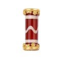 wholesale S925 sterling silver plated with 24K gold inlaid with dzi bead double-eared agate southern red water wave barrel bead DIY jewelry accessories-0-4