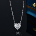 S925 Sterling Silver Wholesale Women's Cross Moissanite Heart Pendant Diamond Necklace-0-2