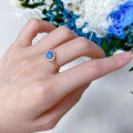 wholesale Rose Gold Plated 925 Silver Inlaid with One Carat Australian Opal Blue Purple Ring for Women Live Cross-Border by Zhuozhifan New-0-3