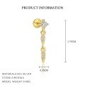 wholesale S925 Sterling Silver Tassel Zircon Flat Back Earrings For Women, French Style Trendy Luxury High-end European And American Wholesale-0-16