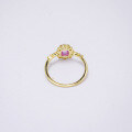 wholesale S925 silver-plated 14K gold red corundum white zircon ring for daily wear in fresh and sweet style-0-3