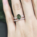 wholesale S925 Sterling Silver European and American Cross-Border Natural Style Natural Moss Agate Ring Stackable Moss Gemstone Set Ring-0-2