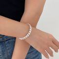 wholesale S925 Sterling Silver Large Twist Croissant Bracelet for Women, Korean Ins Trendy Versatile Simple Heavy Duty Open Bangle-0-0
