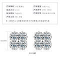 925 Sterling Silver Square Double Prong Single Stone D Color Moissanite Earrings-0-20
