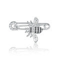 wholesale S925 Sterling Silver Full-Zircon Bee Brooch, Exquisite and Cute, Fashionable Niche Design Suit Accessory Pin-0-0