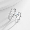 wholesale S925 pure silver "Together Forever" couple rings, a pair of ins Korean-style minimalist brushed matching rings, 520 gift-0-5